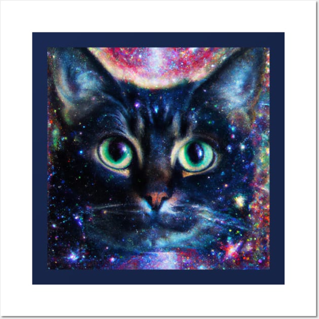 Space Cat Watches Over the Cats of the Galaxy Wall Art by Star Scrunch